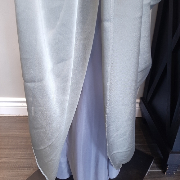 Vintage Joseph Ribkoff Halter Dress Sage Green Gold Crochet Maxi Sleeveless Gown - Picture 13 of 16